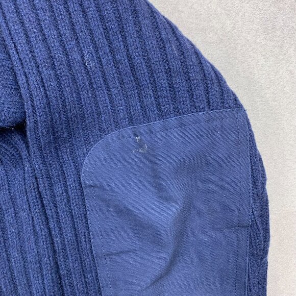 LL Bean Mens Commando Sweater Small Navy Blue Crewneck 100% Merino Lambs Wool - Picture 5 of 8
